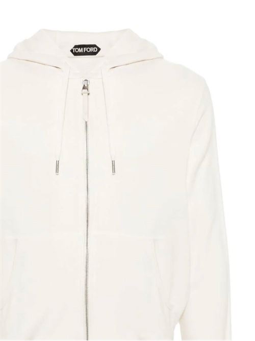 Ivory white hooded sweatshirt Tom Ford | JDL011JMD003S24AW004